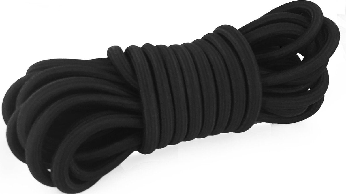 10 mtr - Elastiekkoord - zwart - 12 mm - bundel