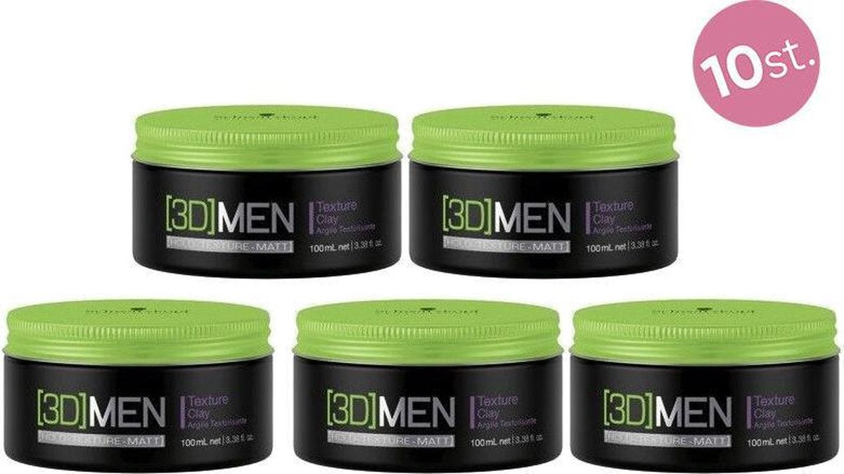10X Schwarzkopf 3DMen Texture Clay 100ml