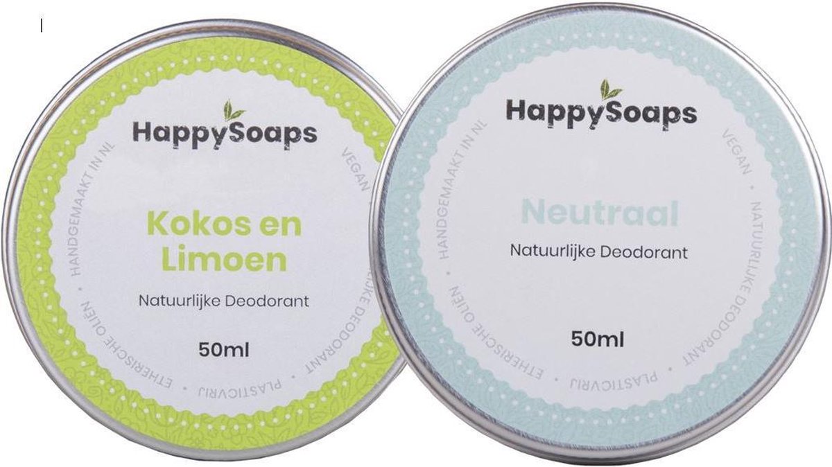 SET HappySoaps Deodorant NEUTRAAL & KOKOS LIMOEN|Vegan