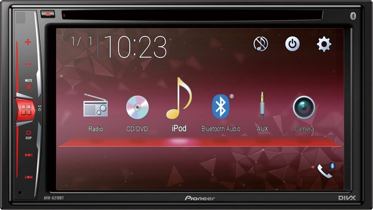 Pioneer AVH-A210BT Autoradio Dubbel din CD/DVD-USB-Aux-in - 4 x 50 W