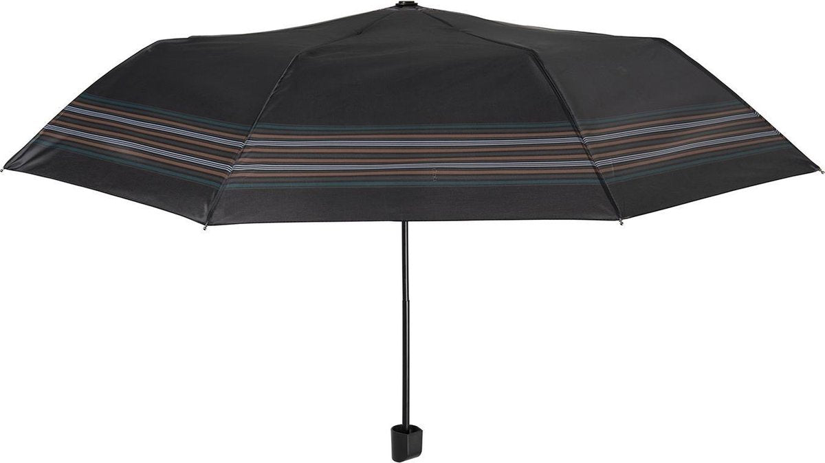 Perletti Mini-paraplu Heren 96 Cm Polyester Zwart/bruin