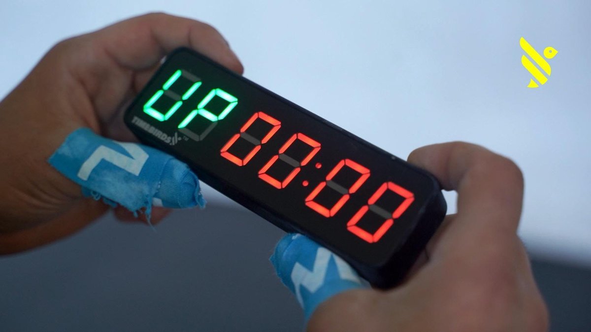 Timebirds mobiele workout timer met oplaadbare batterij - Navy Blauw - EMOM - AMRAP - TABATA - Interval - Fitness - Crossfit - Gym - Klok