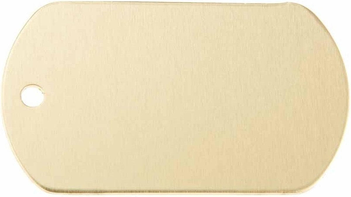 Hondenpenning Militair ID-label goud - military tag | 1 zijde graveren | 40x28 mm