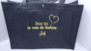 Vilten Tas met Tekst: Deze tas is van de liefste Juf