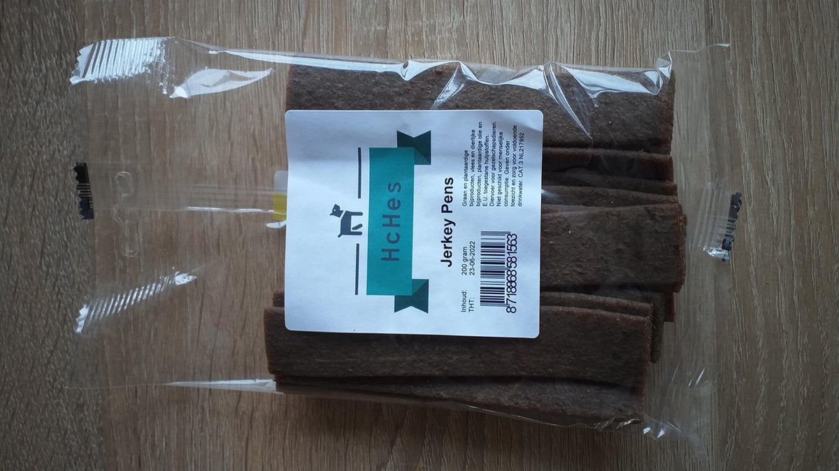 Jerkey pens 200 gram - trainingssnack - voor de hond - makkelijk breekbaar
