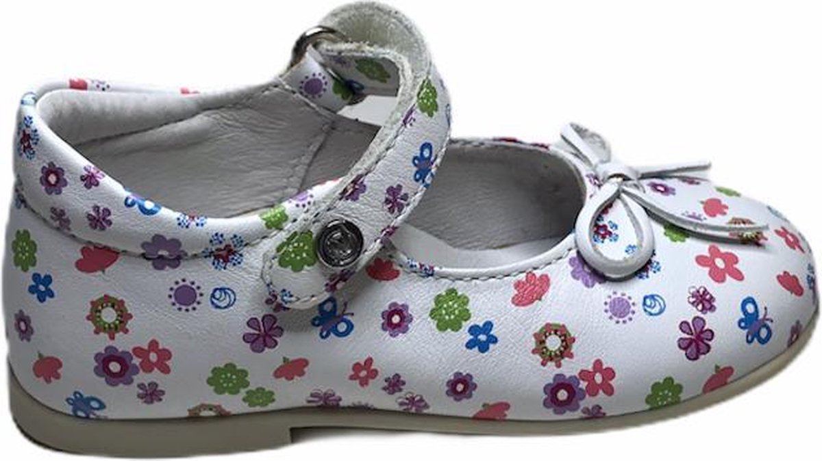 Naturino velcro ballerina 4524 wit multi bloemen mt 22