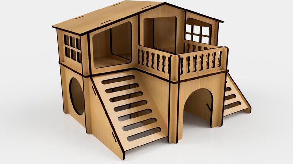 Hamster House | Houten huis |Huisje voor knaagdieren | Hamster | Muis |