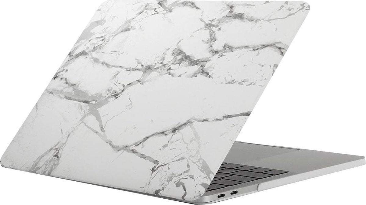 Mobigear Hard Case Marmer Print Wit / Zwart Macbook Pro 13 inch Thunderbolt 3 (USB-C)