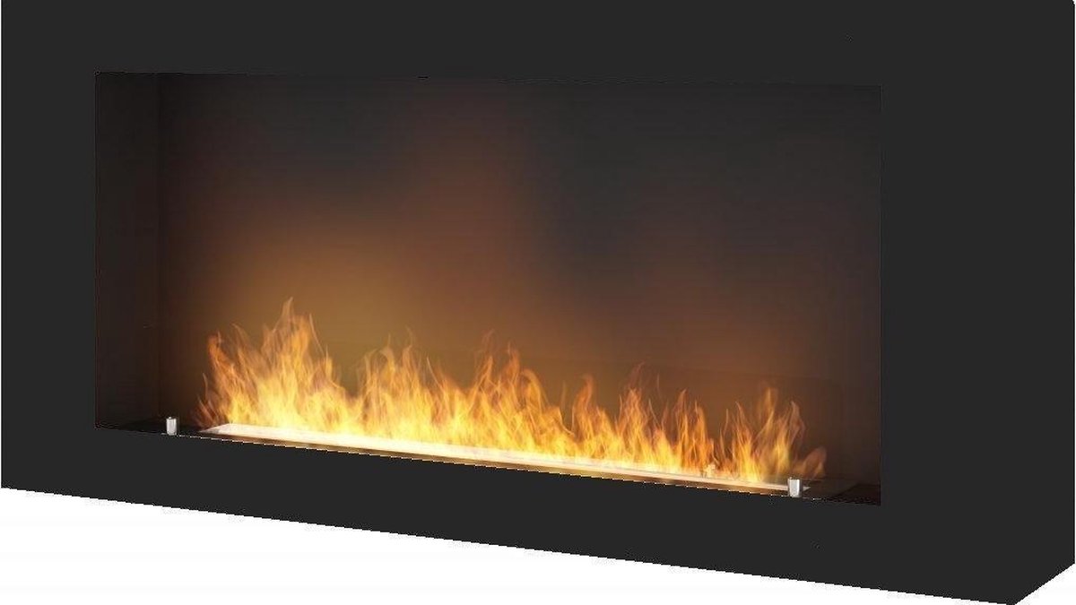 Bioethanolhaarden.com - Marra Zwarte Biohaard High Design 120 CM - Wandhaard - Sfeerhaard - Openhaard