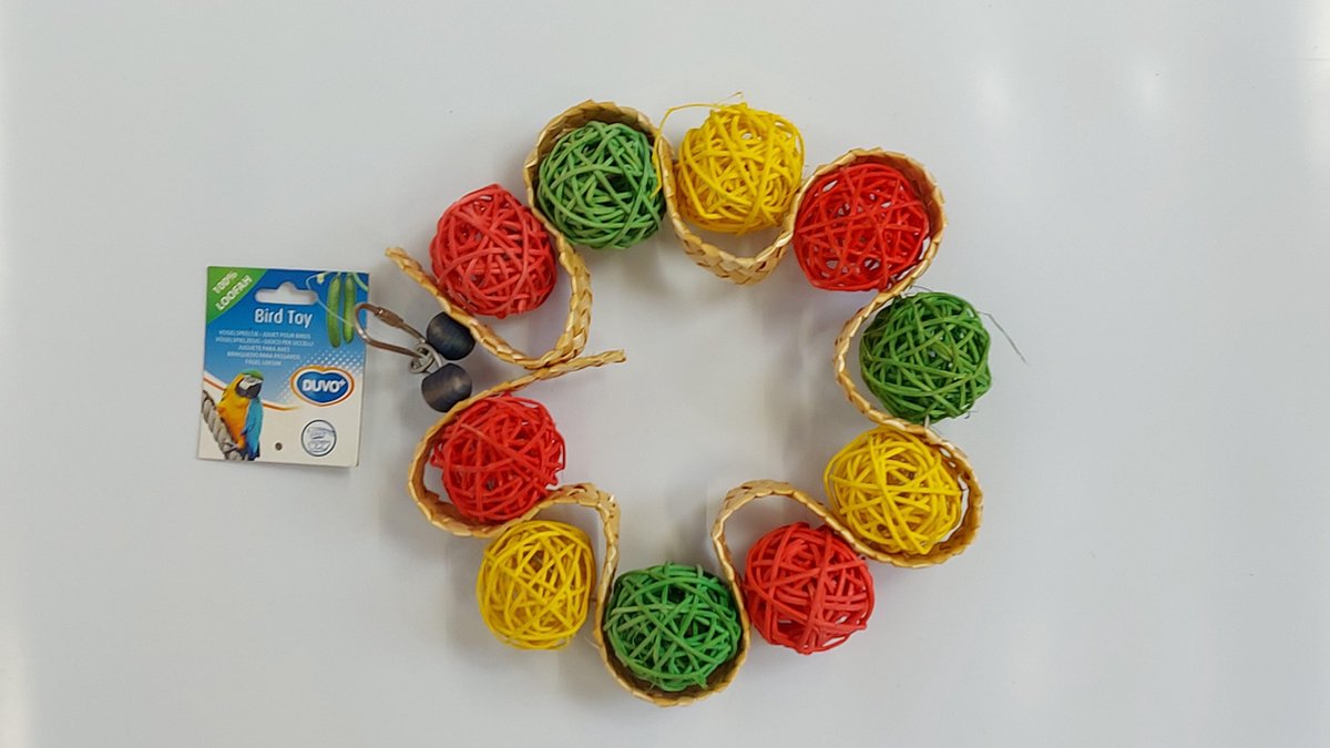 Duvo Natuurlijke Loofah Ballen Vogelspeeltje - 21 x 19cm