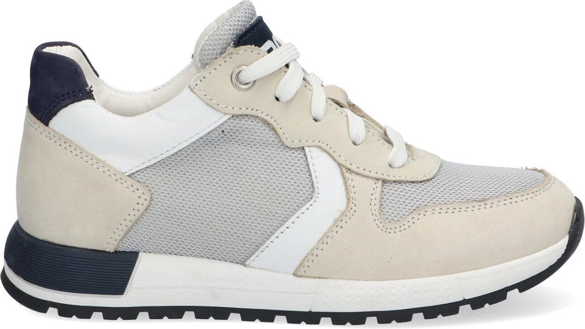 Braqeez 420297-581 Jongens Lage Sneakers - Beige - Leer - Veters