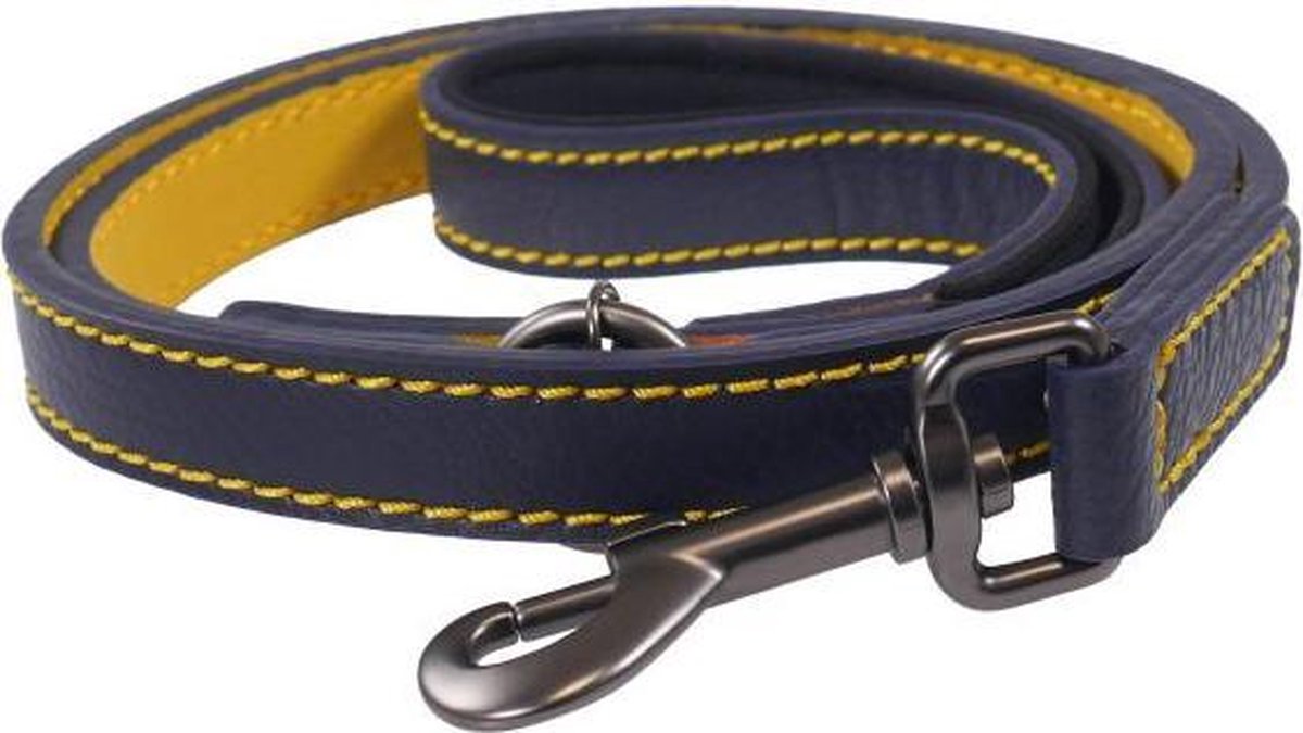 Joules hondenriem leer navy 100x2 cm