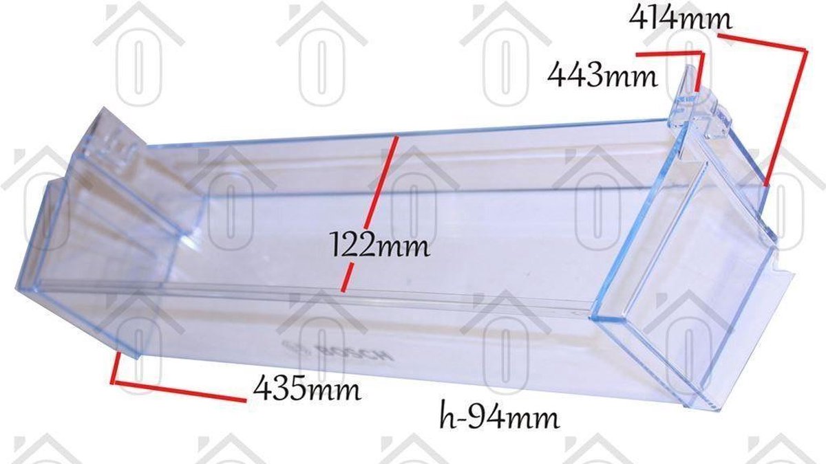 Bosch Deurbak Transparant met opschrift Bosch KGE36AI3007