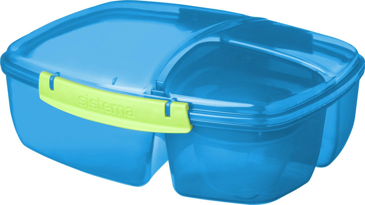 Sistema To Go Vershouddoos - Lunchbox Triple Split - 3 Compartimenten - Blauw