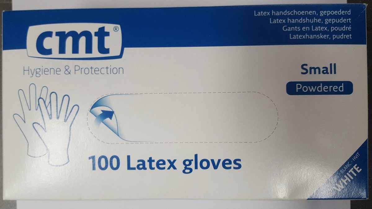 Handschoenen – Latex - Wegwerp - Medium SMALL – 100 stuks