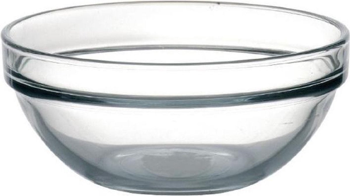 12x Glazen schaaltjes/kommetjes 14 cm - Snacks/toetjes serveren - Schaaltjes/kommetjes van glas - Keukenbenodigdheden