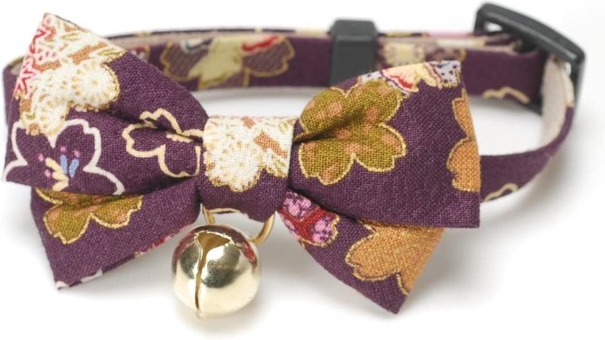 NECOICHI Kimono strik kattenhalsband paars