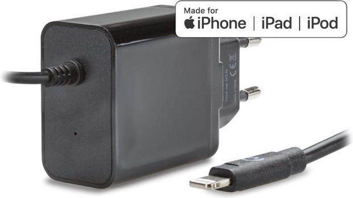 Mobilize Smart Travel Charger 1m. Apple MFi Lightning 2.4A Black