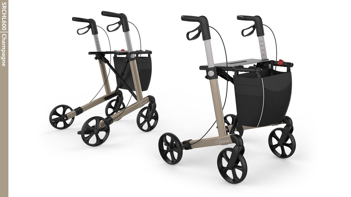 Server Lichtgewicht Rollator Champagne - Standaard banden