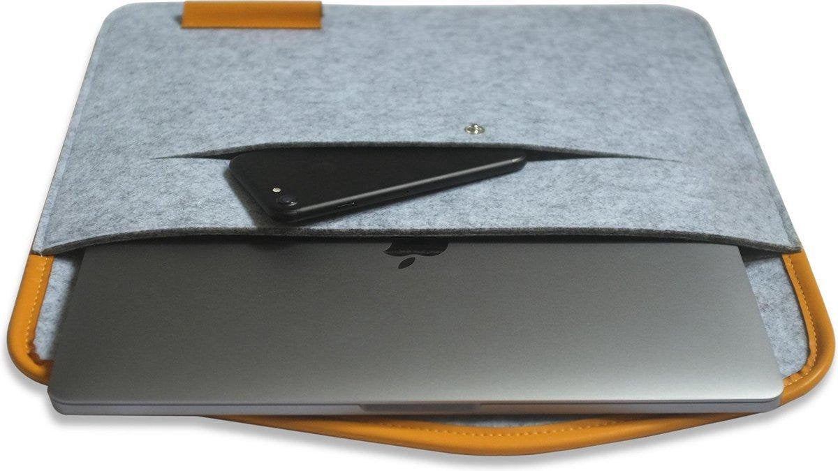 LOUZIR Vilten Laptop Sleeve "Folder" Lichtgrijs |