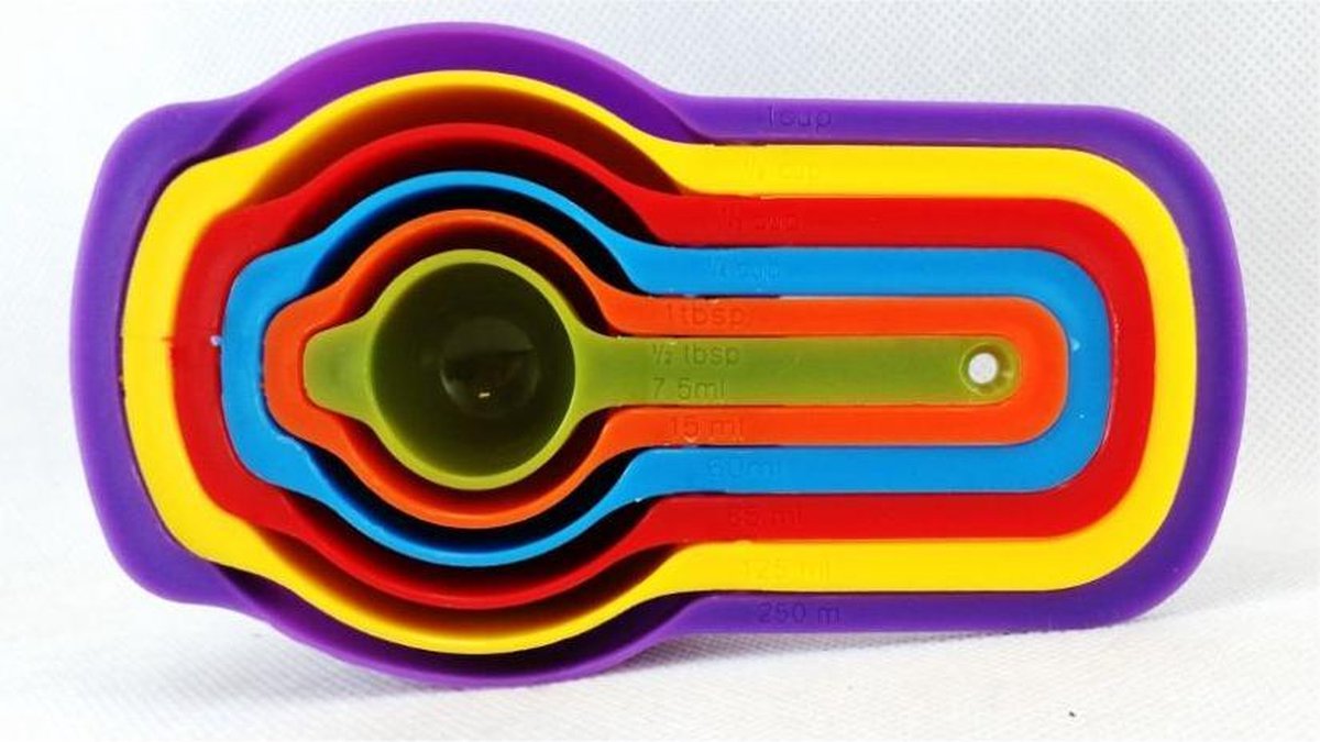 Doodadeals® | Maatbekerset | Maatlepel Set | 6 delig | Multikleur