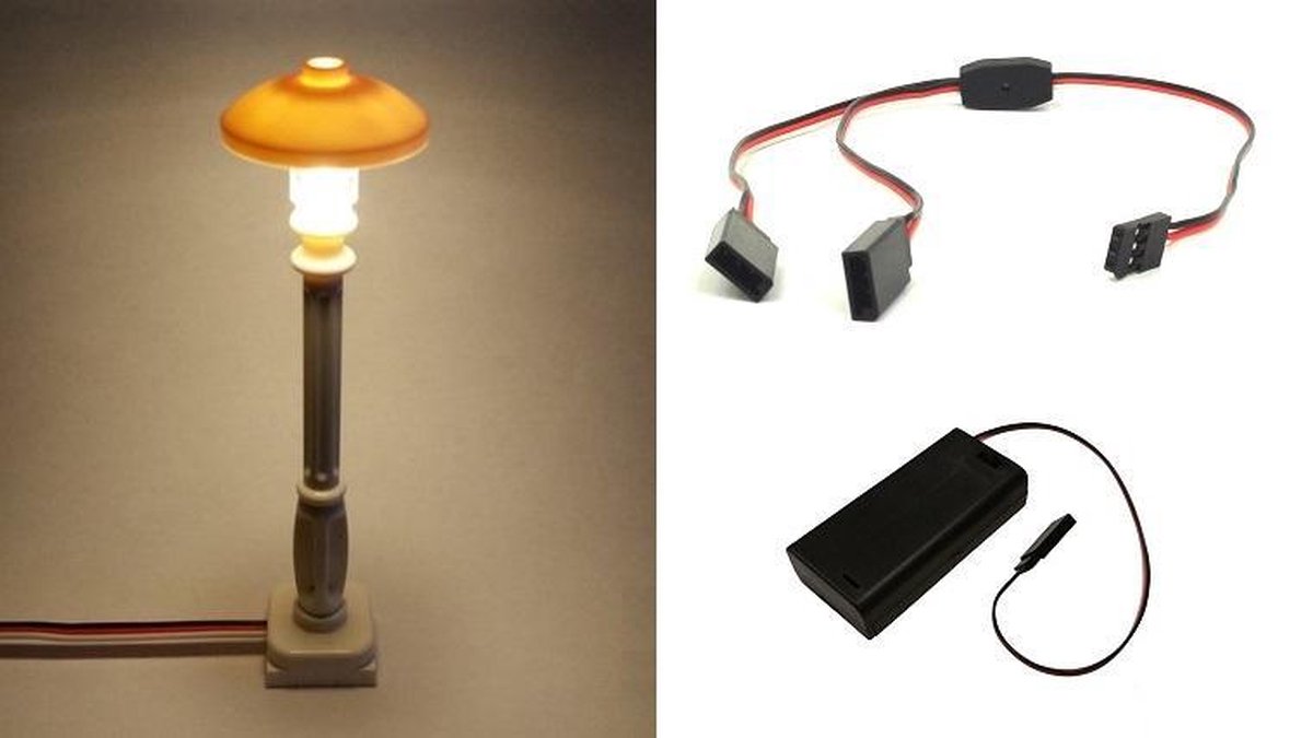 BrickLED Starter set Lantaarn Wit Klassiek - Wit warm + AA Batterij Blok - Verlichting voor LEGO
