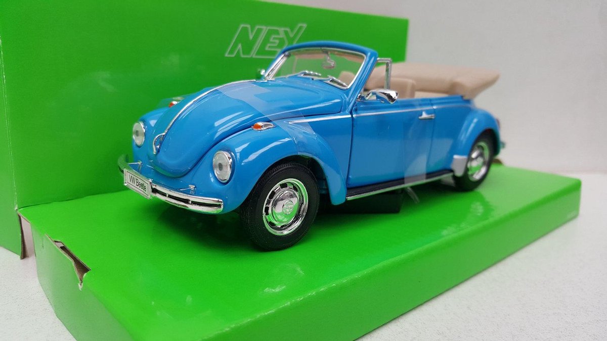 Welly VW Kever Cabrio Blauw