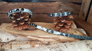 MRL Zwarte halsband met wit / zwarte opzet 1cm. L2