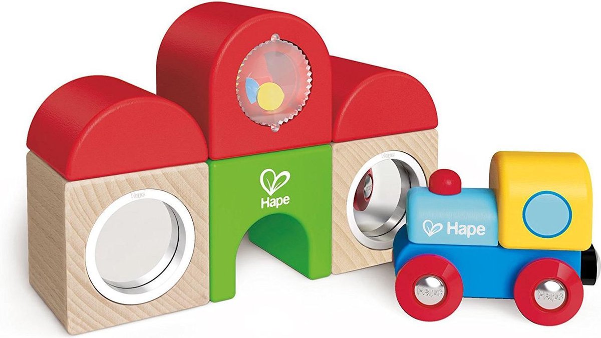 Hape Blokkenset Treinstation 7-delig