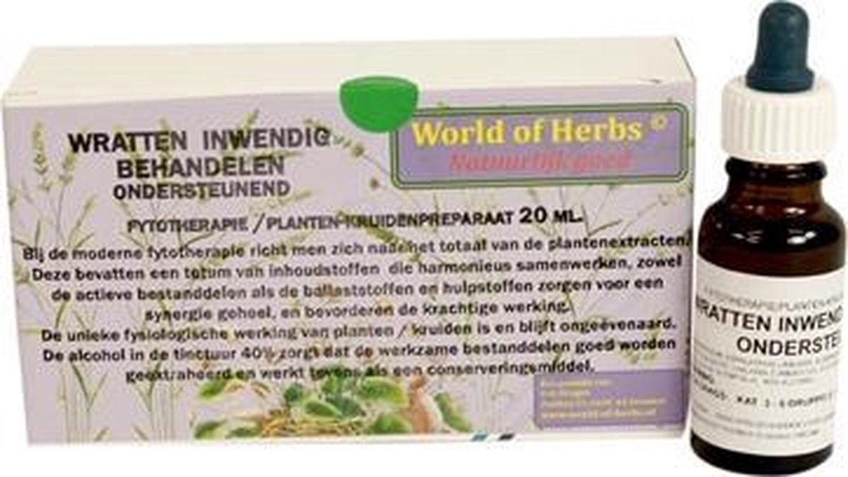 World of herbs fytotherapie wratten uitwendig/inwendig behandelen - 2x20 ml - 1 stuks