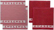 DDDDD Dutchie - 2x Theedoek + 2x Keukendoek - Red