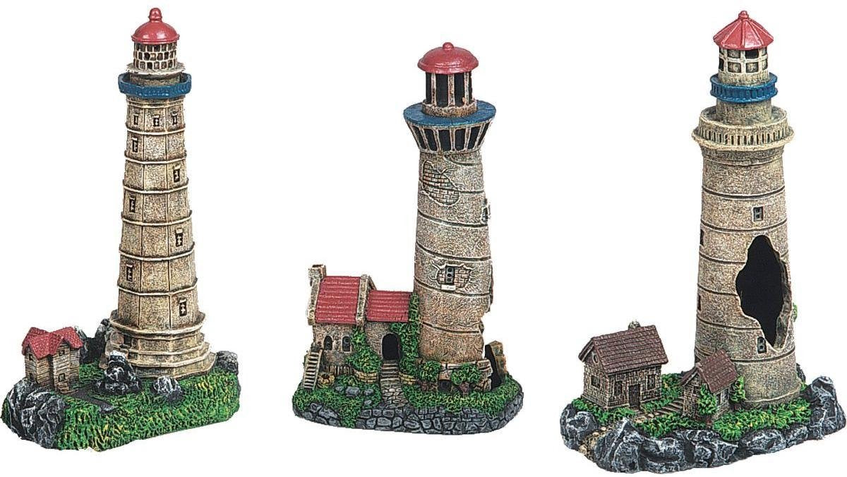 Aquarium decoratie Vuurtoren met Huis - +/- 10 x 6