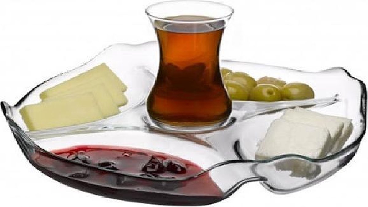 Pasabahce Patisserie - Ontbijt/Snacks Serviesbord Met 5 Vakjes - 1 stuk