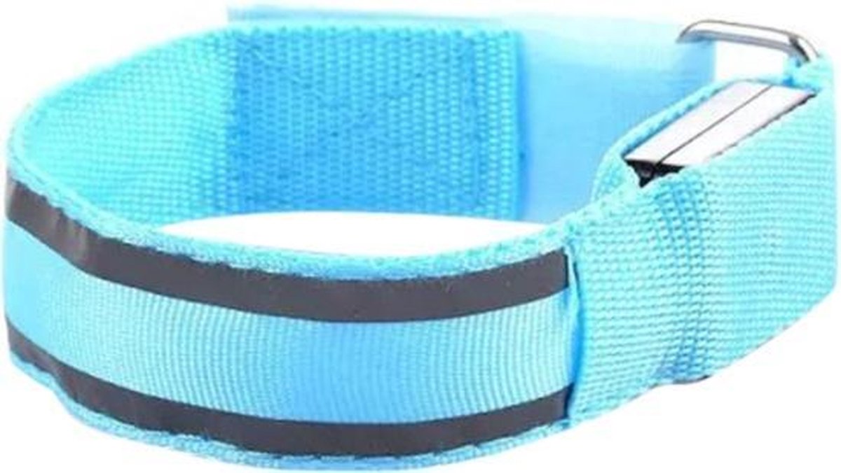 Armband Verlichting voor Hardlopen of op de Fiets / Reflecterende Band met LED Lampjes / Blauw