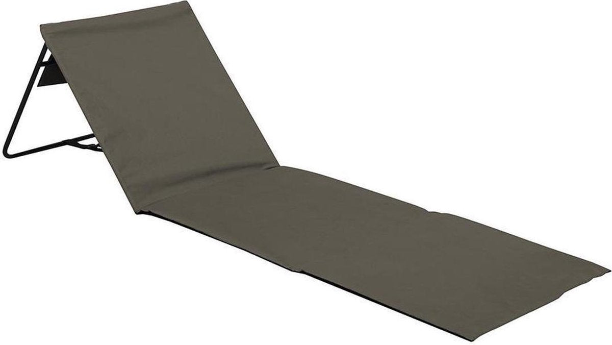Strandmat opvouwbaar met schouderband - strandstoel met verstelbaar rugleuning - grijs 145x47x52cm