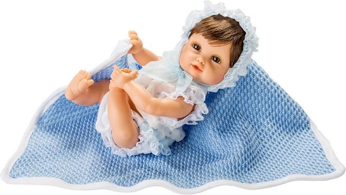 Berjuan Babypop In Deken 25 Cm Blauw