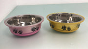 Honden voerbak - Roze & Geel