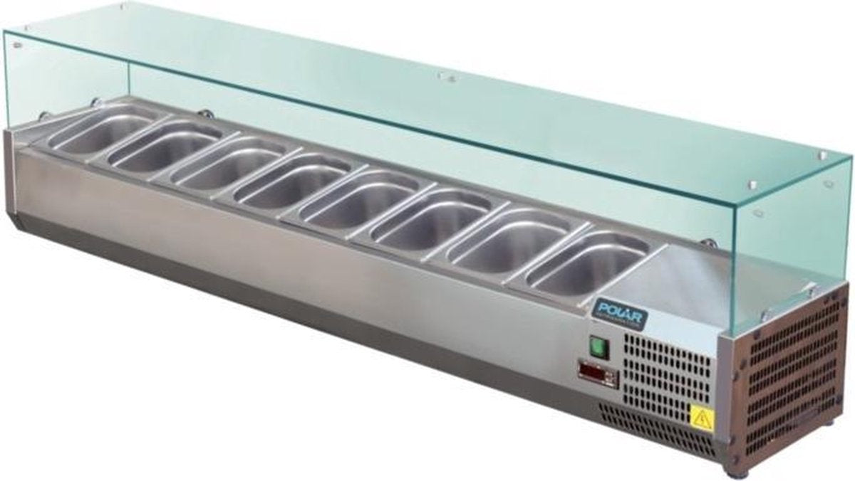 Polar opzetkoelvitrine 8x GN1/3