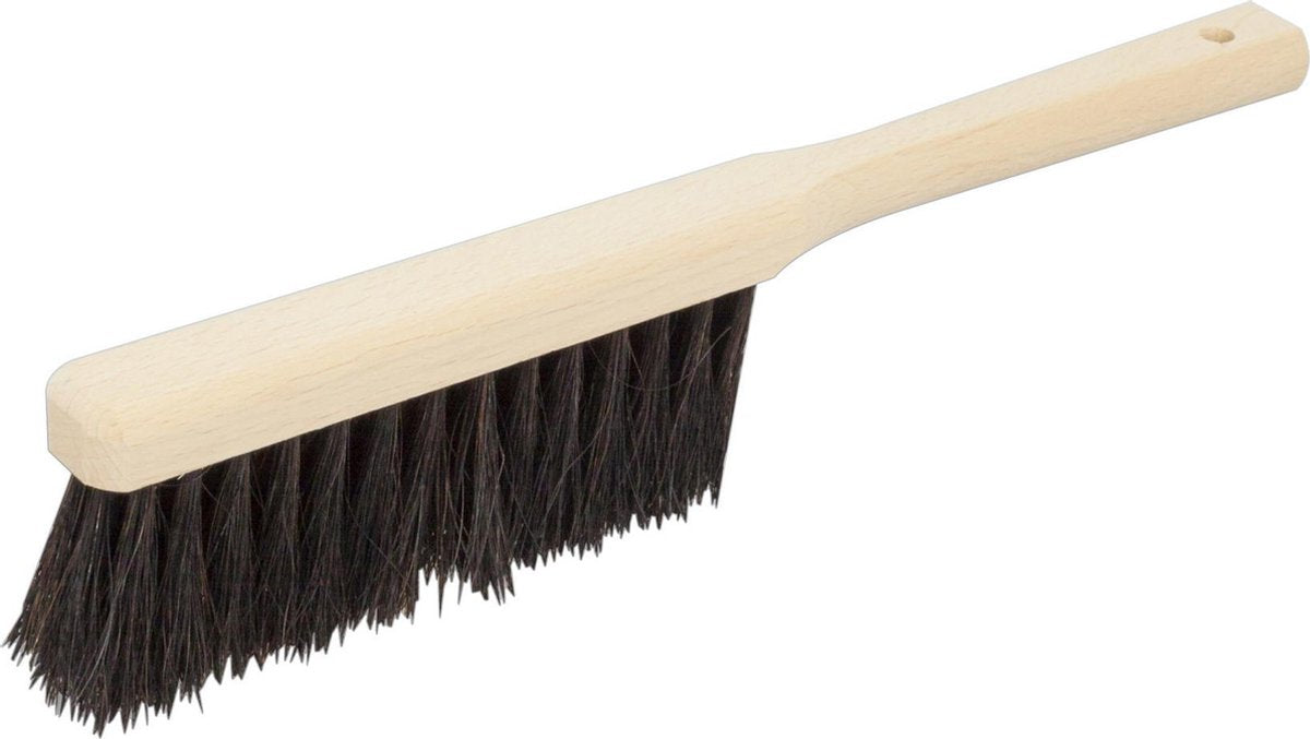 Houten stoffer/handveger 32 cm voor binnen - Zachte borstels/stoffers