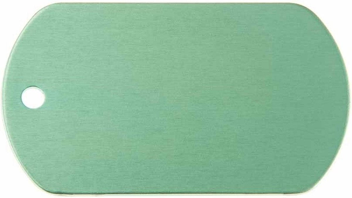 Hondenpenning Militair ID-label groen - military tag | 1 zijde graveren | 40x28 mm