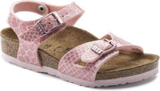 Birkenstock Rio Magic Snake sandalen roze