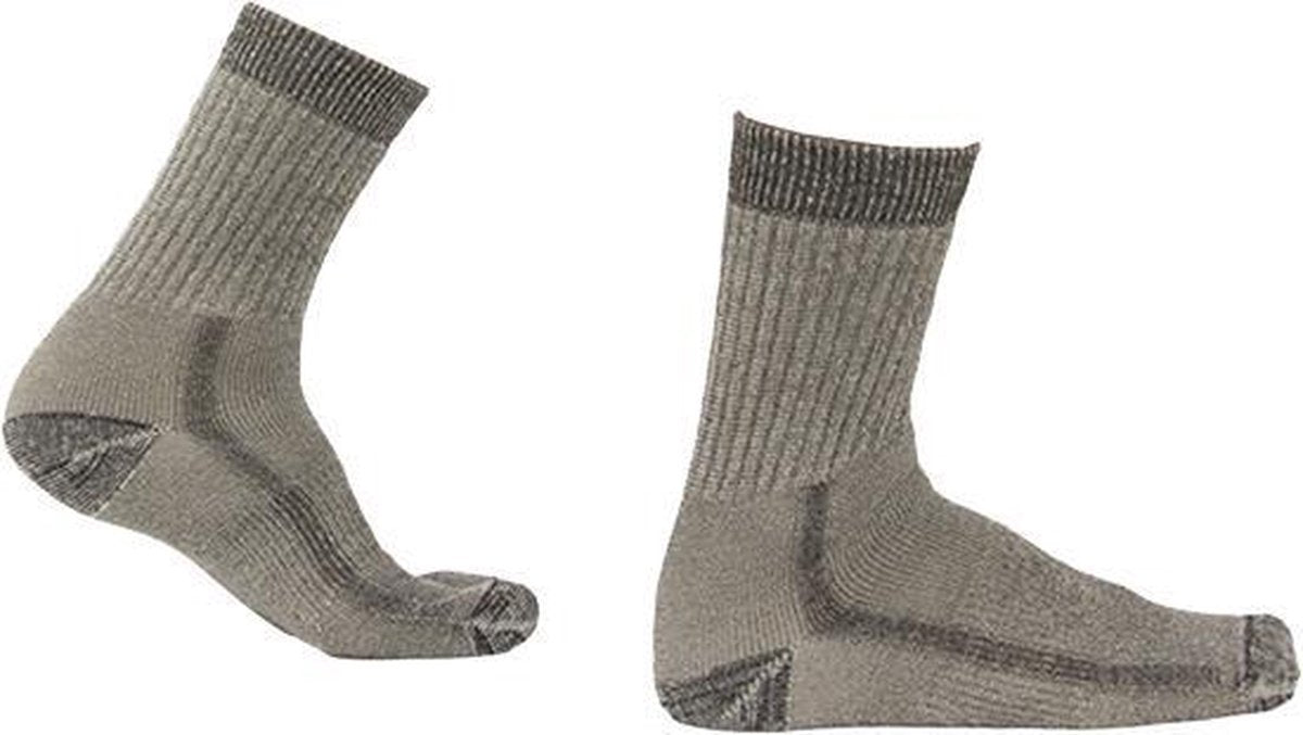 2-Pack Merino Wollen Wandelsokken met Badstof Voering S7 - Unisex - Grijs - Maat 39-42