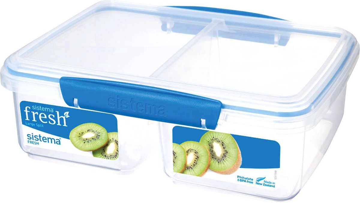 Sistema Fresh voorraaddoos - 2 compart. Split blauw - 2L