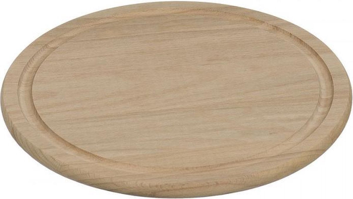 Snijplank rond bamboo - Lichtbruin - Hout - 25 cm