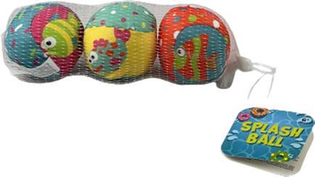 Splash water ballen vissen - Multicolor - Vang en werp waterspel - Set van 3