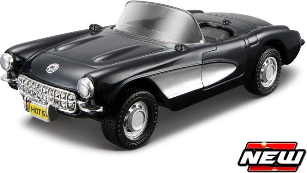 Maisto CHEVROLET CORVETTE CABRIOLET 1957 ´PULLBACK´ donker blauw schaalmodel 4