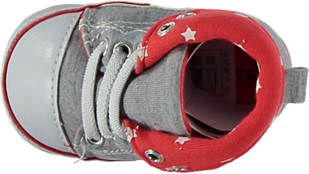 Apollo Babyschoenen Jongens Katoen Grijs/rood Maat 18/19