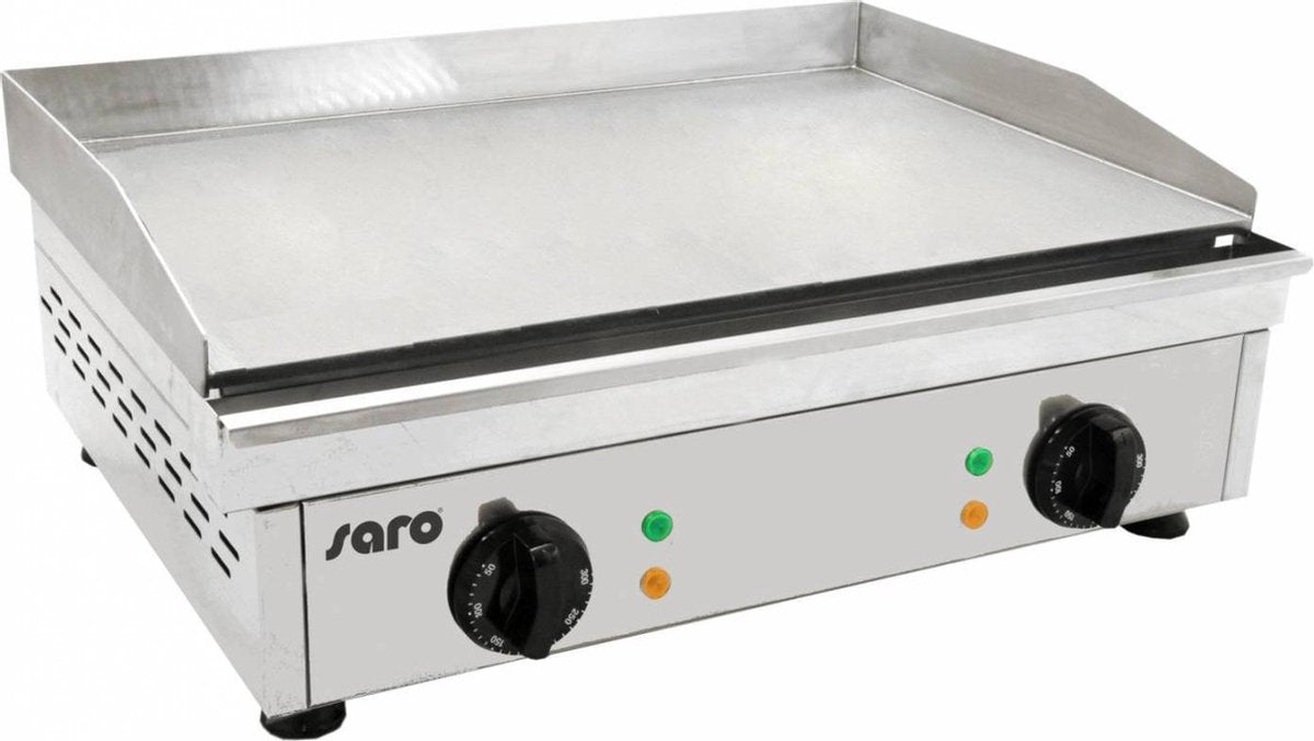 SARO Electrische grillplaat - 2 temperatuur zones- gladde bakplaat - 2 jaar garantie - Professioneel Model FRY TOP GM 610 L