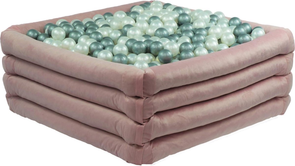 Vierkante Ballenbad 110x45 Roze - Ballenbad baby - Ballenbad vierkant - Ballenbad Misioo - Ballenbak baby - Ballenbad - Ballenbak - Luxe ballenbak voor kinderen - Luxe ballenbad voor kinderen - Ballenbad