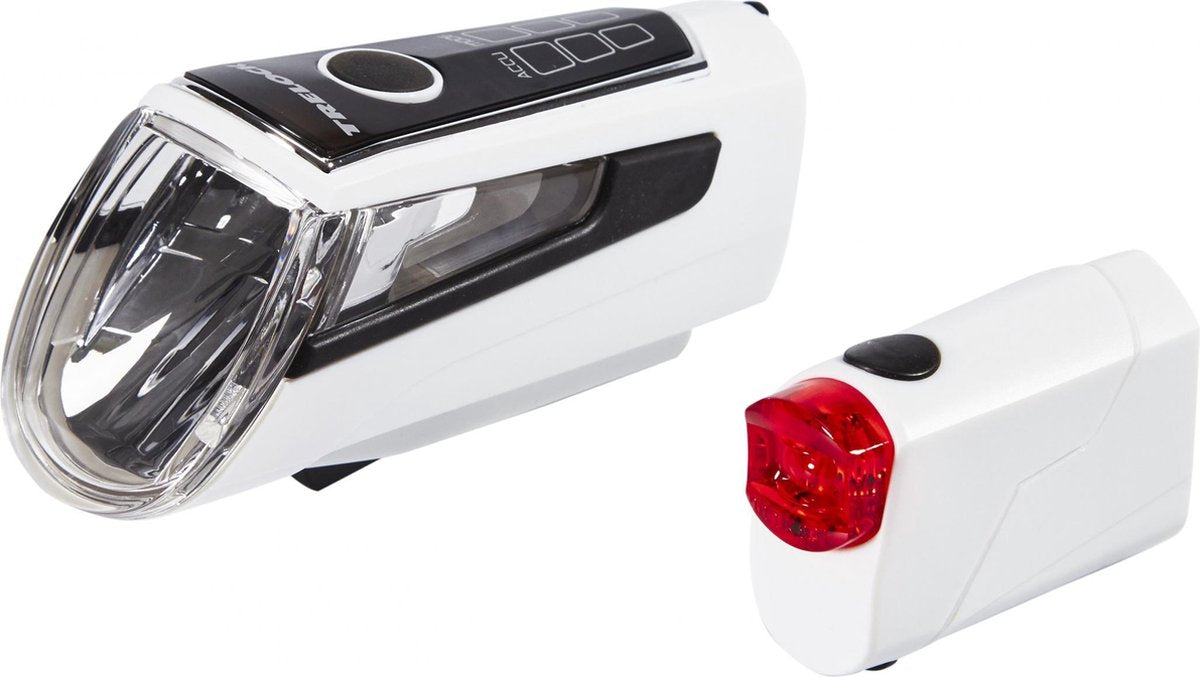 Trelock LS-560 Fietsverlichting Set - USB Oplaadbaar - 50 Lux - Inclusief USB Kabel - Wit